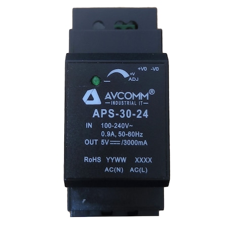 Avcomm 36W Single Output Industrial DIN Rail Power Supply APS-30-24